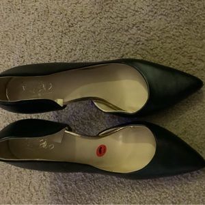 Black with gold lined heels